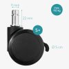 Set 5 Roti pentru scaun de birou tija 11/22 mm, Kwmobile, Negru, Nylon, 55602.02
