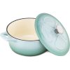 Oala antiaderenta din fonta Navaris pentru plite/cuptoare - 24 cm - 3,5 l - verde deschis, 48777.01.71