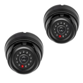   Set 2 Camere de supraveghere false cu lumini LED, Kwmobile, Negru, Plastic, 53927.02.01