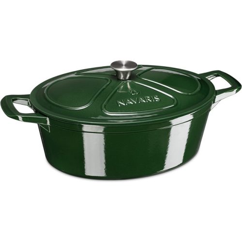 Oala antiaderenta din fonta Navaris pentru plite/cuptoare - 45cm - 7.7L - Verde, 52477.01.80