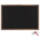 Tabla scolara Navaris cu rama MDF, 60x40 cm, montaj perete, 4 crete incluse, negru/natur, negru, MDF