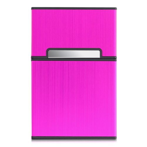 Husa pentru pachet de tigari 9 x 5.9 x 2.6 cm Pachet tigari, Kwmobile, Roz, Aluminiu, 44702.08