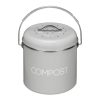 Cos De Compost Metalic, Gri, 3L + 3x Filtru, Navaris, 49642.1.22