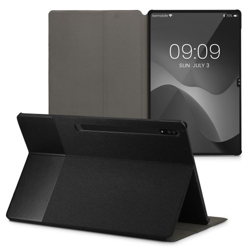 Husa pentru tableta Samsung Galaxy Tab S8 Ultra, Kwmobile, Gri/Negru, Textil, 57139.73