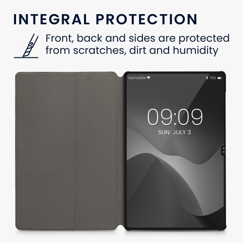 Husa pentru tableta Samsung Galaxy Tab S8 Ultra, Kwmobile, Gri/Negru, Textil, 57139.73