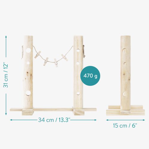 Statie de hranire pentru iepuri Navaris, din lemn pin, 34x31x15 cm, 57230.01