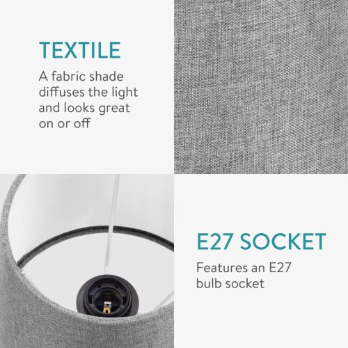 Set 2 Abajururi, E27, Gri/Argintiu, Navaris, 53997.22.42