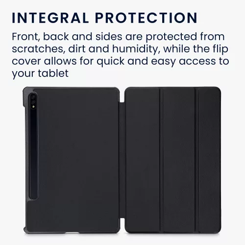 Husa pentru tableta Samsung Galaxy Tab S8, Kwmobile, Negru, Piele ecologica, 57463.01