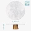 Suport tort rotativ Navaris, 30 cm, baza lemn acacia, decorare si servire, marmura/lemn, alb, lemn