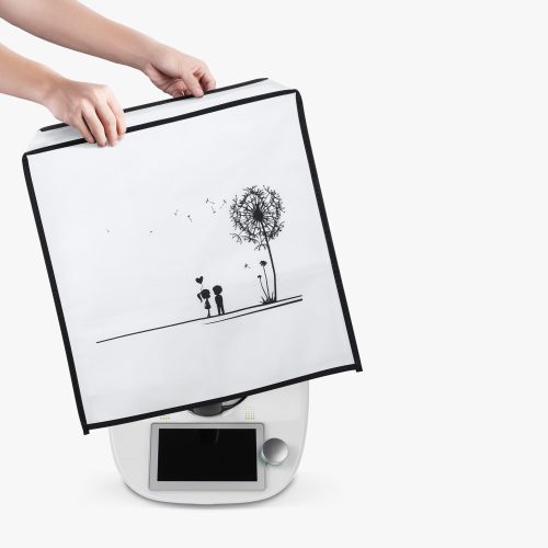 Husa de protectie pentru Thermomix TM6/TM5, Kwmobile, Negru/Alb, Plastic, 55449.04