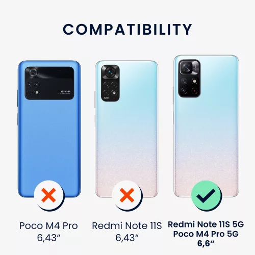 Husa Kwmobile pentru Xiaomi Redmi Note 11S 5G/Poco M4 Pro 5G, Silicon, Negru, 57925.47