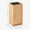 Suport rotativ din bambus pentru cutite Navaris cu peri detasabile, 25x12,5x12,5 cm, 54909.02