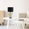 Lampa de masa Navaris, design cactus, 31 cm, dimmer integrat, priza EU, auriu, ceramica/metal