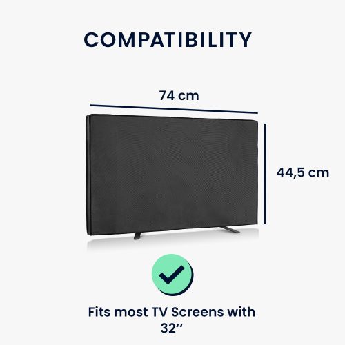 Husa de exterior pentru televizor 32 inch, Kwmobile, Negru, Poliester, 58161.01