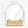 Oglinda cosmetica Navaris, tava pentru bijuterii, 2x marire, 17.5x20.5 cm, argintiu, sticla/metal