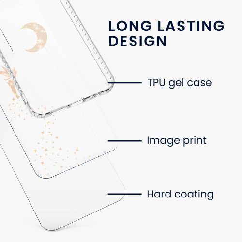 Husa Kwmobile pentru Samsung Galaxy A22 5G, Silicon, Transparent/Auriu, 58363.01