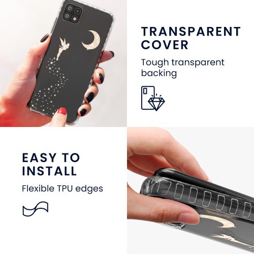 Husa Kwmobile pentru Samsung Galaxy A22 5G, Silicon, Transparent/Auriu, 58363.01