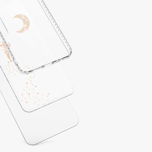 Husa Kwmobile pentru Samsung Galaxy A22 5G, Silicon, Transparent/Auriu, 58363.01