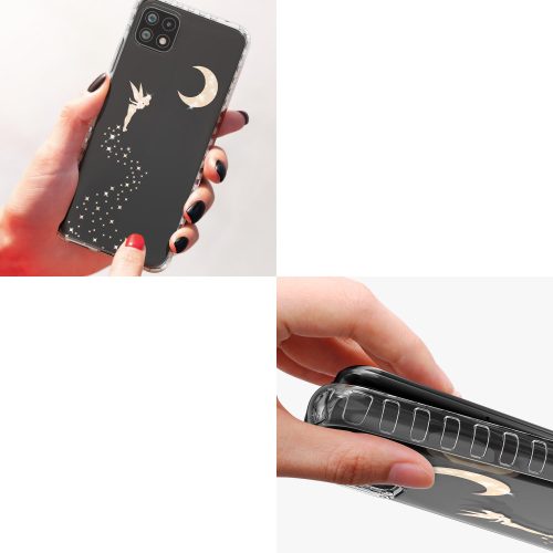 Husa Kwmobile pentru Samsung Galaxy A22 5G, Silicon, Transparent/Auriu, 58363.01