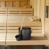 Set 3 accesorii sauna Navaris, galeata, lada si clepsidra, 24x19 cm, usor de utilizat, 58372.01