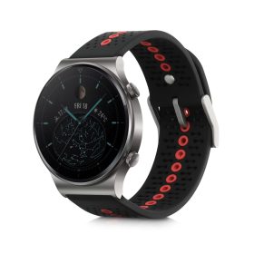   Curea pentru Huawei Watch GT 2 Pro/Watch GT 2 (46mm), Kwmobile, Negru, Silicon, 58462.01