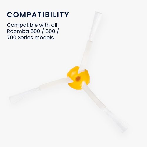 Set 6 Perii laterale pentru aspirator iRobot Roomba 700/Roomba 600/Roomba 500, Kwmobile, Alb/Galben, Plastic, 49136.02