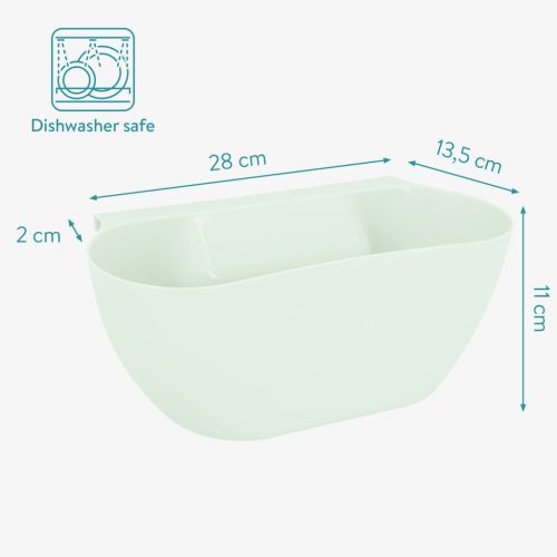 Set 2 cosuri suspendabile Navaris, peste usa, 3.8 L fiecare, 28x13.5x11 cm, alb/verde, metal