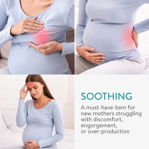 Set 2 Perne gel pentru alaptare Navaris, 19.7x16.5 cm, utilizare calda/rece, roz, 52153.04