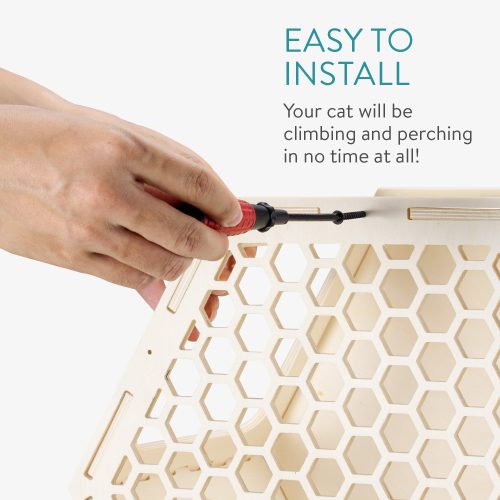 Mobilier de catarat pentru pisici Navaris, Bej, Lemn, 58934.04