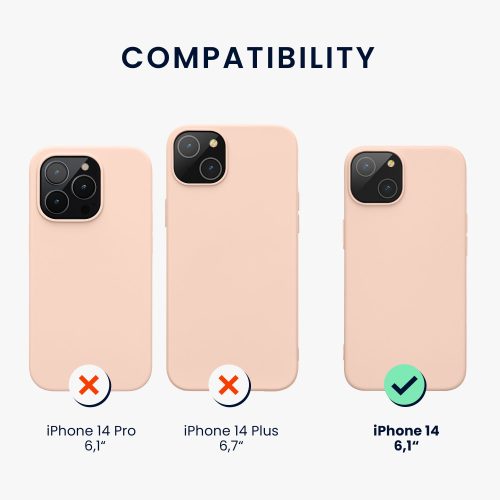 Husa Kwmobile pentru Apple iPhone 14, Silicon, Crem, 59079.225