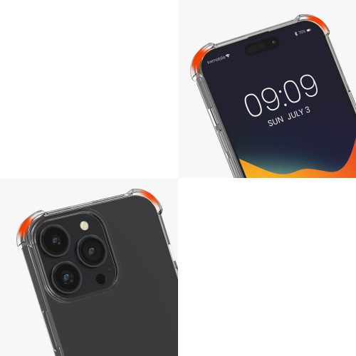 Husa Kwmobile pentru Apple iPhone 14 Pro Max, Silicon, Transparent/Auriu, 59105.21