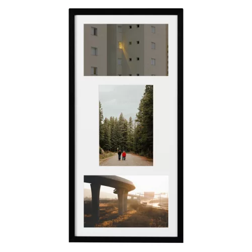 Rama foto colaj Navaris, 3 poze 10x15 cm, 38.2x17.2x2 cm, argintiu, sticla/aluminiu