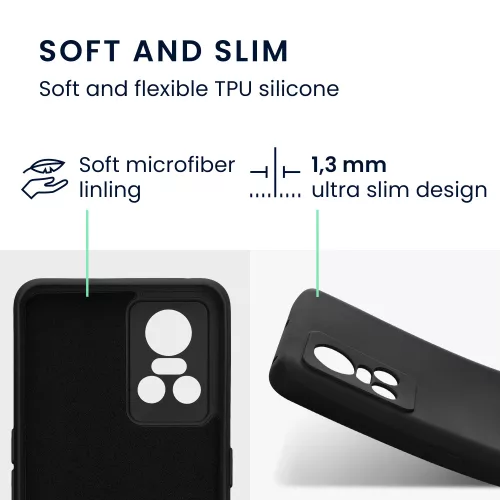 Husa Kwmobile pentru Realme GT Neo 3, Silicon, Negru, 59247.01