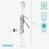 Set tacamuri de calatorie pliabile 6 in 1, din otel inoxidabil, cu sac depozitare, 60998.01