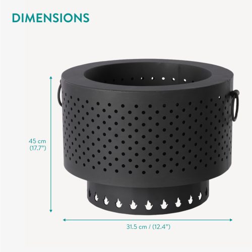 Focar fara fum portabil Navaris cu poker, 31.5x45x31.5 cm, pentru camping, 61571.01