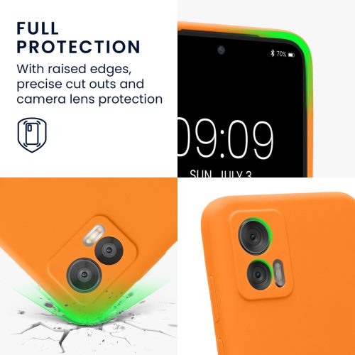 Husa Kwmobile pentru Motorola Edge 30 Neo, Portocaliu, Silicon, 61043.15