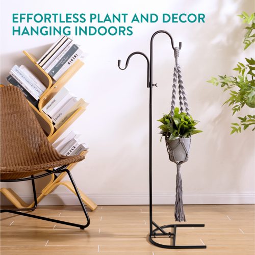 Suport de gradina cu carlig Navaris, ajustabil, 122,5x41x34 cm, 2 baze incluse, 56158.03