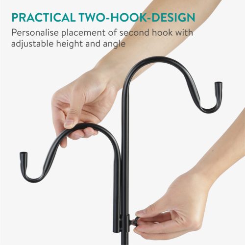 Suport de gradina cu carlig Navaris, ajustabil, 122,5x41x34 cm, 2 baze incluse, 56158.03