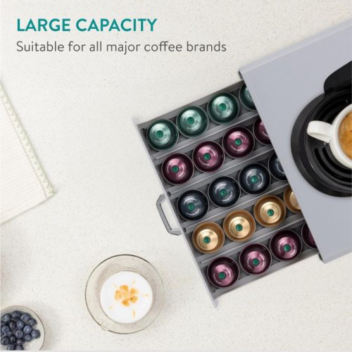 Suport capsule cafea Navaris pentru 50 capsule Nespresso, Gri, 47364.03.22
