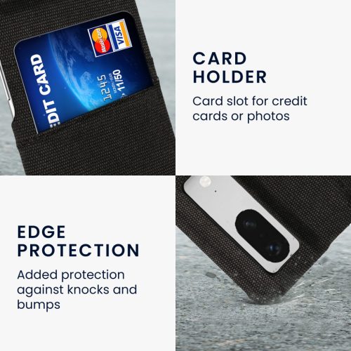 Husa Kwmobile pentru Google Pixel 8, Gri inchis, Textil/Plastic, 61883.19