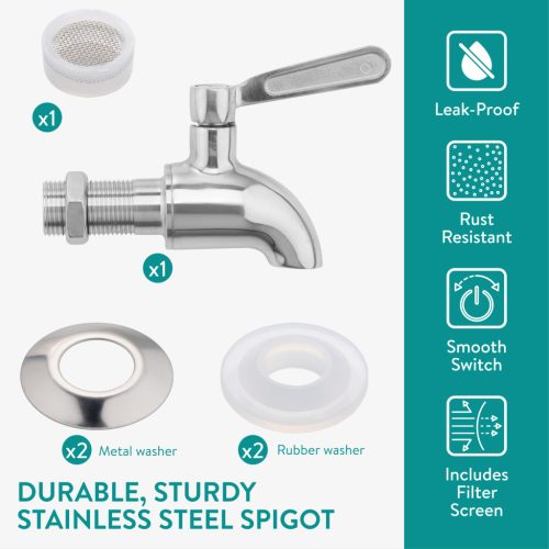 Dozator bauturi Navaris cu suport metalic negru si suport pahare, 5L, NAV000017KN002C