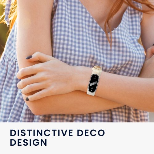 Curea Kwmobile pentru Xiaomi Mi Band 8, Alb, Silicon, KWM0000253R001C