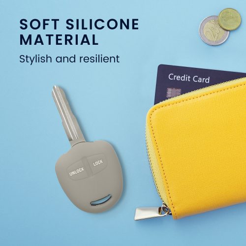 Husa Cheie Auto Kwmobile pentru Mitsubishi 2 Butoane, Gri, Silicon, KWM000008JC004C