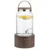 Dozator bauturi Navaris, 5.6L, cu maner piele si suport lemn, robinet inox, NAV000017YH002C