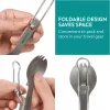 Spork Camping Pliabil Navaris, Titanium, 9.7 cm, gri, NAV0000381V001C