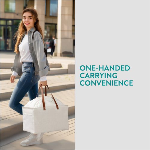 Set 2 cosuri rufe Navaris, 37L fiecare, manere laterale, inchidere cu snur, bej, plastic