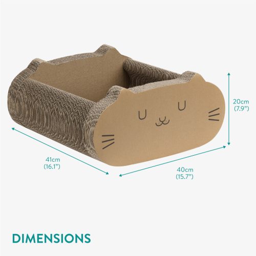 Culcus pisica Navaris, 41x40x20 cm, 2 in 1, carton reciclat, maro, NAV000039UB001C