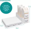 Set suport aparat cafea 3 sertare pentru capsule si organizator 2 sertare pentru consumabile Navaris, alb, NAV000018GT003C