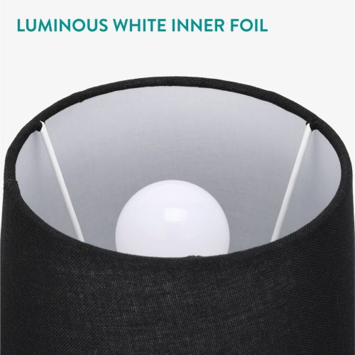 Set 2 Abajururi, E14, Negru/Alb, Navaris, NAV000012AE007C