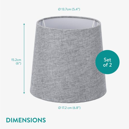 Set 2 Abajururi, E14, Gri/Alb, Navaris,  NAV000012AE009C